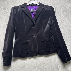 Gap Black Velvet Blazer Womens 10 Evening Dressy Night Jacket